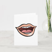 Open Mond Lippen Tanden Tong Kaart (Voorkant)