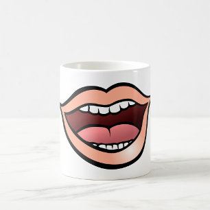 Open Mond Lippen Tanden Tong Koffiemok