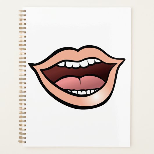 Open Mond Lippen Tanden Tong Planner (Voorkant)