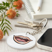 Open Mond Lippen Tanden Tong Sleutelhanger (Voorkant Rechts)
