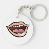 Open Mond Lippen Tanden Tong Sleutelhanger (Achterkant)