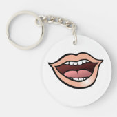 Open Mond Lippen Tanden Tong Sleutelhanger (Voorkant)