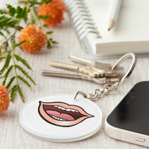 Open Mond Lippen Tanden Tong Sleutelhanger