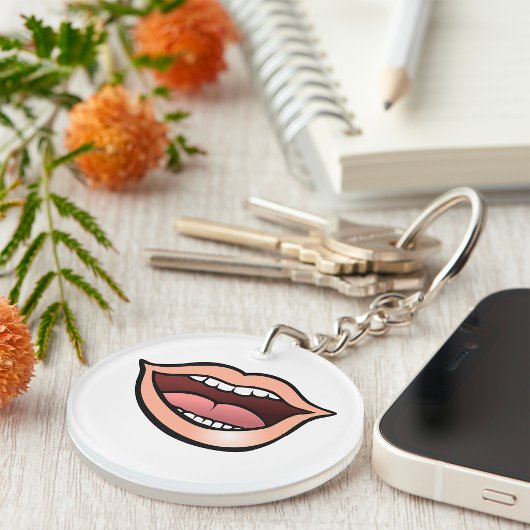 Open Mond Lippen Tanden Tong Sleutelhanger