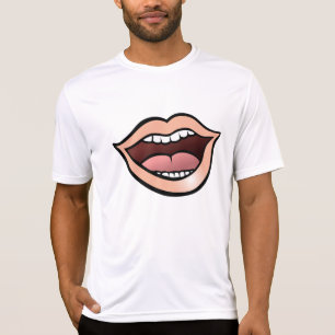 Open Mond Lippen Tanden Tong T-shirt