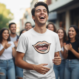 Open Mond Lippen Tanden Tong T-shirt