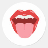 Open mond ronde sticker (Voorkant)