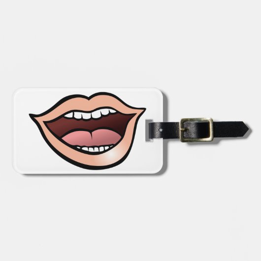 Open Mouth Lips Teeth Tongue Bagagelabel (Voorkant horizontaal)