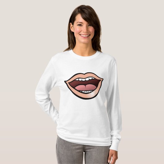 Open Mouth Lips Teeth Tongue T-shirt (Voorkant volledig)