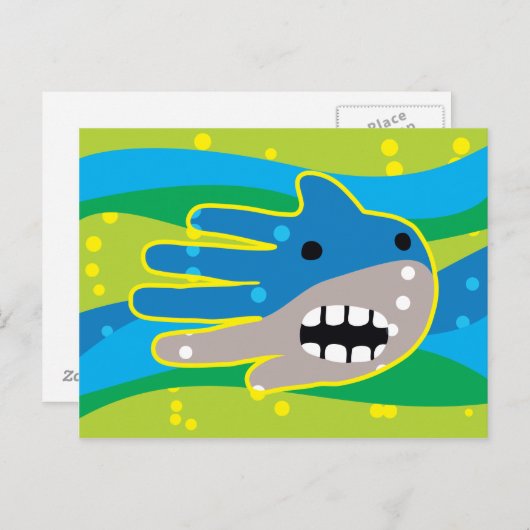 Open Mouth Shark Briefkaart (Voorkant / Achterkant)