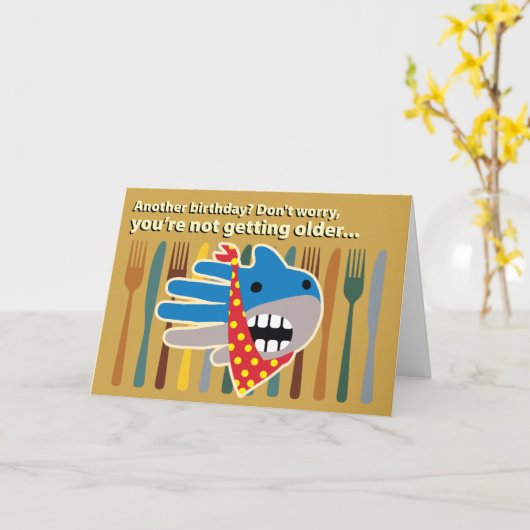 Open Mouth Shark Kaart (Gele Bloem)