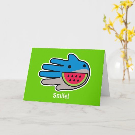 Open Mouth Shark Kaart (Gele Bloem)