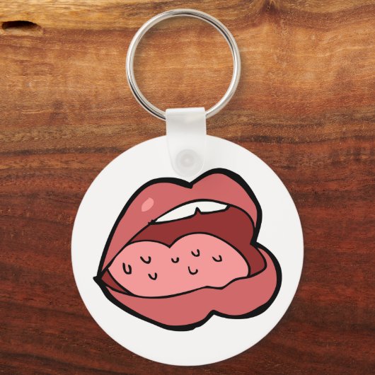 Open Mouth Tongue Keychain (Voorkant)