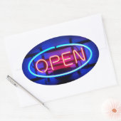 Open Neon Sign Sticker (Envelop)