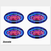 Open Neon Sign Sticker (Vel)