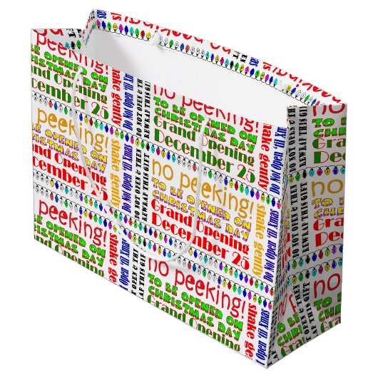 OPEN NIET TIL CHRISTMAS! GROOT CADEAUZAKJE (Achterkant Gekanteld)