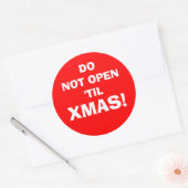 OPEN NIET TIL, XMAS. -Sticker Ronde Sticker (Envelop)