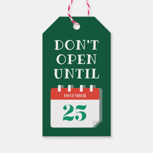 Open niet tot 25 december cadeaulabel (Voorkant)