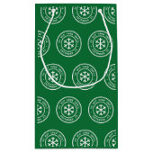 Open niet tot 25 december Groene Gift Bag Klein Cadeauzakje (Achterkant)