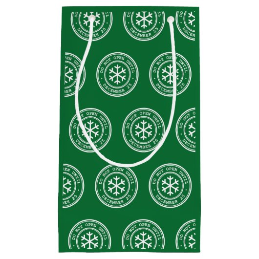 Open niet tot de groene kerstcadeau klein cadeauzakje (Voorkant)