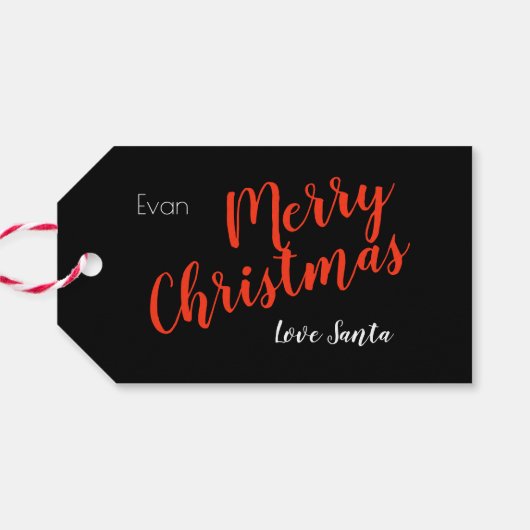 Open niet tot kerst, koude sneeuw, rode ster cadeaulabel (Achterkant Horizontaal)