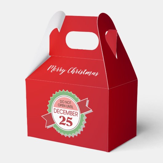 Open niet voor Kerstmis Gable Favor Doos Bedankdoosjes (Voorkant Zijde)