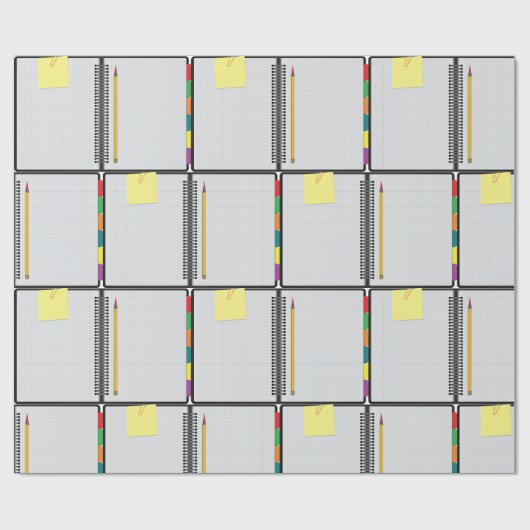 Open Notitieboek en potlood Cadeaupapier (Vlak)