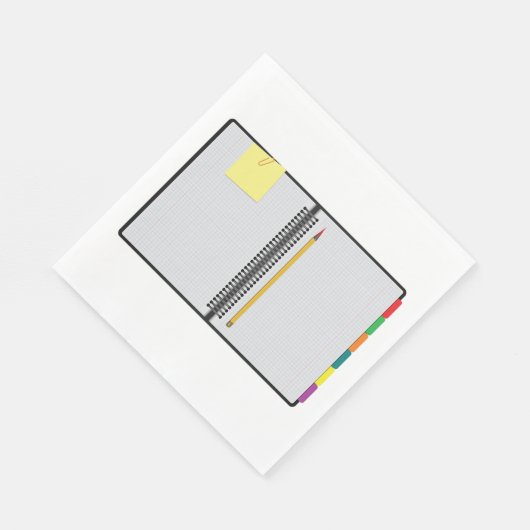 Open Notitieboek en potlood Servet (Hoek)