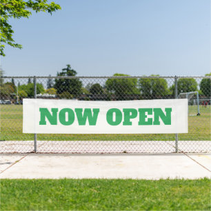 Open nu Aangepast Nieuw-Business Groen Wit-station Spandoek