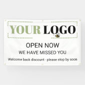 Open nu BedrijfsLogo openluchtbanner Sjabloon Spandoek (Horizontaal)