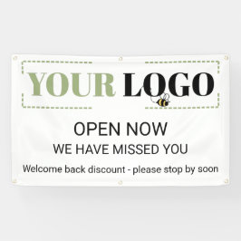 Open nu BedrijfsLogo openluchtbanner Sjabloon Spandoek