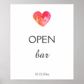 Open of aangepaste streepjesbruiloft, waaterkleuri poster (Voorkant)