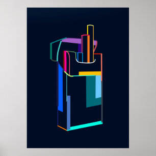 Open pakje sigaretten poster