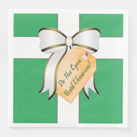 Open pas met kerstpapier Napkin Servet (Voorkant)