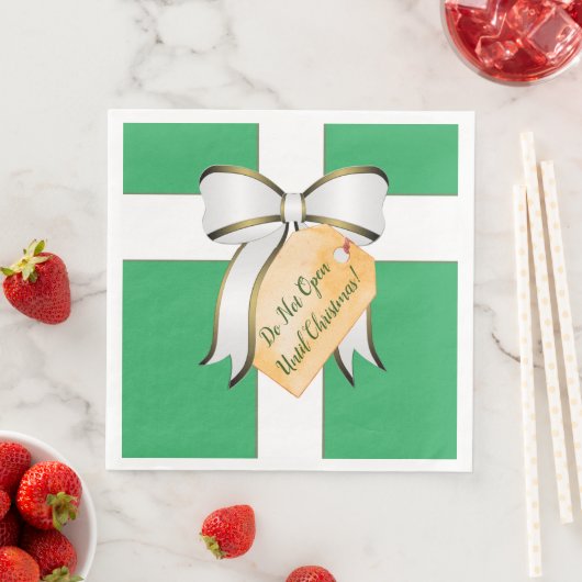 Open pas met kerstpapier Napkin Servet (Insitu)