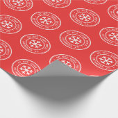 Open pas op 25 december rood omslagpapier cadeaupapier (Hoek)