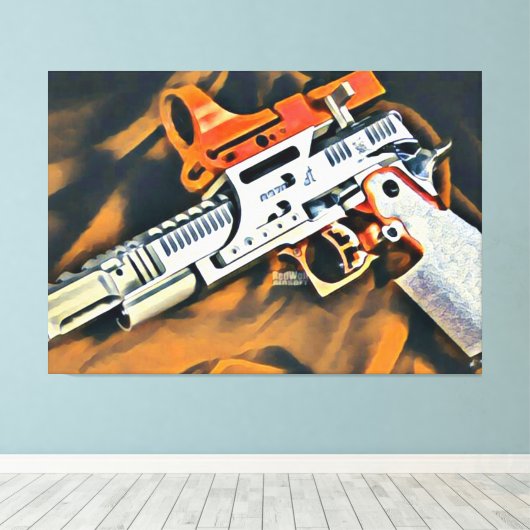 Open Pistool 2 Canvas Afdruk (Insitu (Houten vloer))