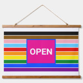 Open Pride Bondgenoot Rainbow Progress LGBT Hangend Wandkleed (Voorkant)