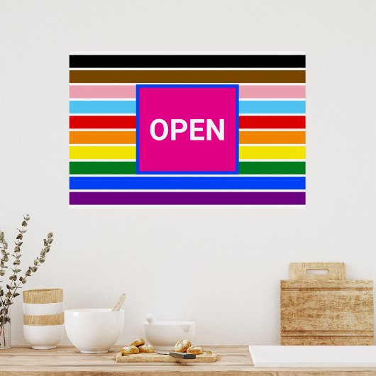 Open Pride Bondgenoot Rainbow Progress LGBT Poster (Keuken)
