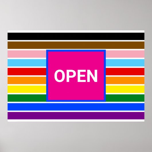 Open Pride Bondgenoot Rainbow Progress LGBT Poster (Voorkant)
