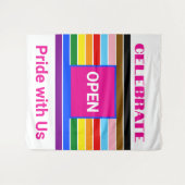Open Pride Bondgenoot Rainbow Progress LGBT Wandkleed (Voorkant (horizontaal))