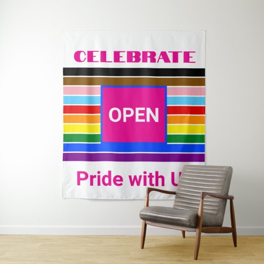 Open Pride Bondgenoot Rainbow Progress LGBT Wandkleed (In situ)