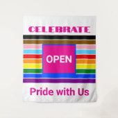 Open Pride Bondgenoot Rainbow Progress LGBT Wandkleed (Voorkant)