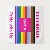 Open Pride Bondgenoot Rainbow Progress LGBT Wandkleed (Voorkant (horizontaal))