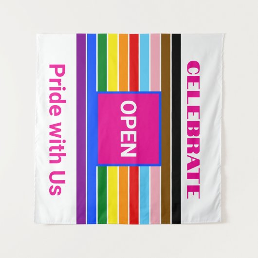 Open Pride Bondgenoot Rainbow Progress LGBT Wandkleed (Voorkant (horizontaal))