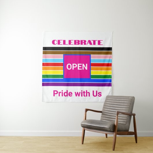 Open Pride Bondgenoot Rainbow Progress LGBT Wandkleed (In situ)
