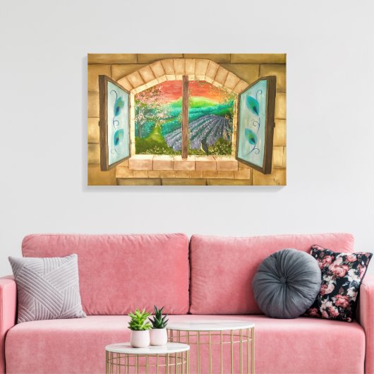 Open Raam Canvas Afdruk (Insitu (Woonkamer))