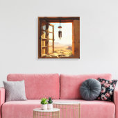 Open raam in de woestijn canvas afdruk (Insitu (Woonkamer))