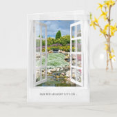 open raam met rocktuinsympathie kaart (Gele Bloem)