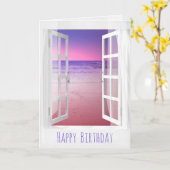 open raam paarse oceaanzonsopgang kaart (Gele Bloem)